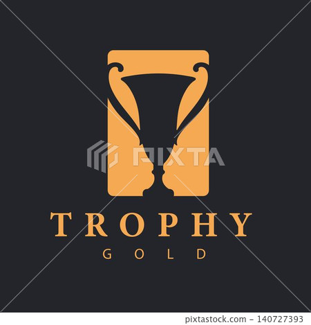 Luxury Trophy Cup Logo with Negative Space Design for Awards and Premium Branding 140727393