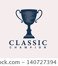 Classic Champion Trophy Logo with Elegant Cup Symbol for Awards and Sports Recognition 140727394