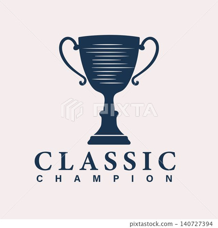 Classic Champion Trophy Logo with Elegant Cup Symbol for Awards and Sports Recognition 140727394