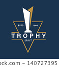 Geometric Trophy Monument Logo with Modern Abstract Shape for Achievement and Corporate Branding 140727395