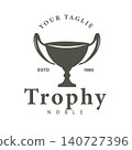 Vintage Trophy Cup Logo with Elegant Badge Layout for Awards and Heritage Organizations 140727396