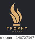 Flame Trophy Logo with Minimalist Award Symbol for Leadership and Achievement Branding 140727397