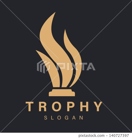 Flame Trophy Logo with Minimalist Award Symbol for Leadership and Achievement Branding 140727397