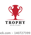 Elegant Trophy Vase Logo with Ornamental Handles for Heritage and Luxury Branding 140727399