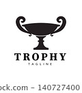 Classic Trophy Bowl Logo with Ornamental Scroll Handles for Awards and Heritage Organizations 140727400