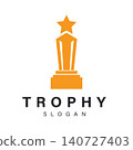 Star Trophy Award Logo with Minimalist Achievement Symbol for Excellence and Recognition 140727403