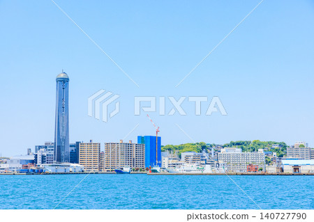 View of Mojiko Port from the Kanmon Ferry, Kitakyushu City, Fukuoka Prefecture View of Mojiko Port from the Kanmon Ferry, Kitakyushu City, Fukuoka Prefecture 140727790