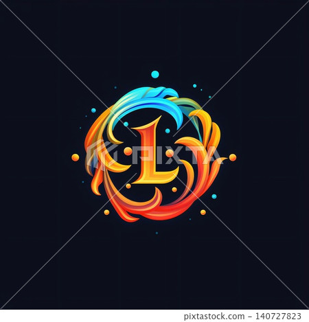 L letter logo with colorful splash. Vector design template elements for your application or corporate identity. L letter logo with colorful splash. Vector design template elements for your application or corporate identity. 140727823