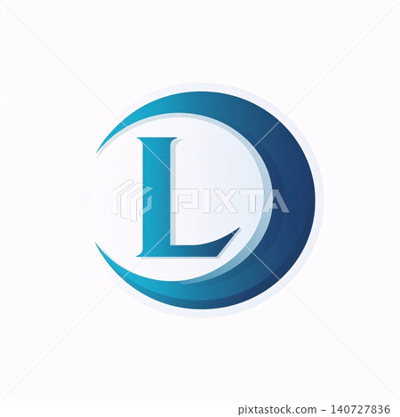 L letter logo with blue circle. Vector design template elements for your application or corporate identity. 140727836