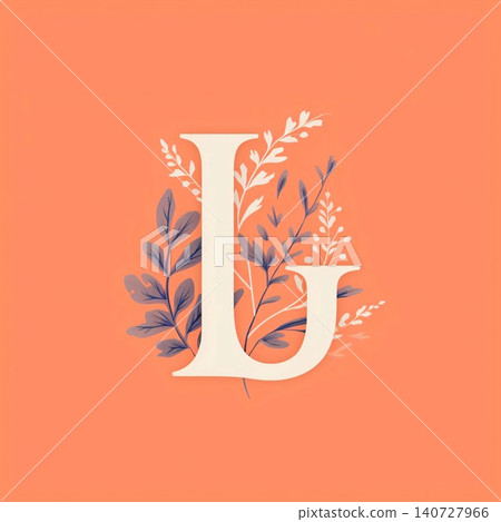 Letters of the alphabet with leaves. Letter L. Vector illustration. 140727966