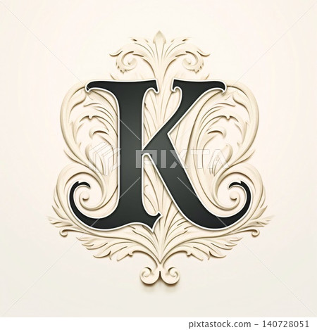 Luxury capital letter K in the style of Baroque. Luxury capital letter K in the style of Baroque. 140728051