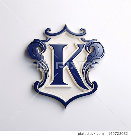 Luxury coat of arms with letter K. 3d rendering Luxury coat of arms with letter K. 3d rendering 140728082