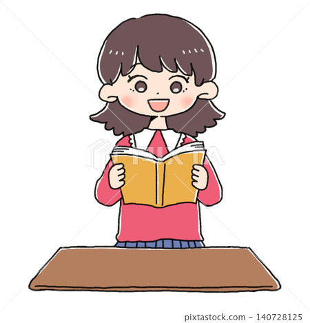 [Children] Girl giving a presentation [School] 140728125
