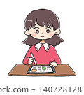 [Children] Girl learning on a tablet [School] 140728128