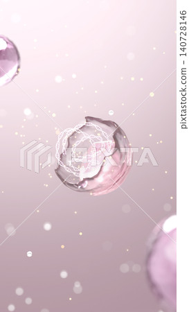 A 3D image of a shimmering DNA helix structure and beauty ingredient capsules against a pink background. A 3D image of a shimmering DNA helix structure and beauty ingredient capsules against a pink background. 140728146