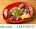 A selection of three types of carefully grilled yakitori, cooked over charcoal for a delicious aroma. 140728337