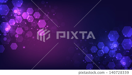 Vector hexagon technology background. 140728339