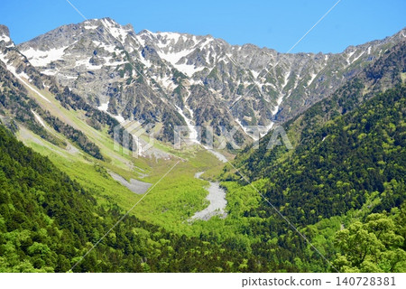 上高地山景優美，溪流清澈。 140728381