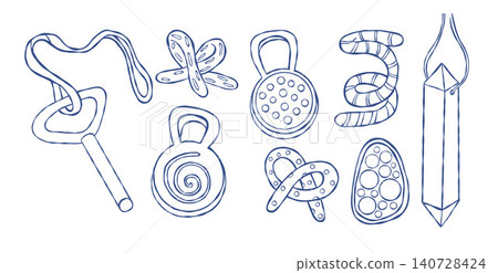 Autism Sensory Chew Necklace Set. Oral Motor Chewy Tool for ADHD Anxiety Relief. Silicon Crystal Pendant Key Toy Collection. Special Needs Stimming Vector Illustration. Line Art Isolated on White Autism Sensory Chew Necklace Set. Oral Motor Chewy Tool for ADHD Anxiety Relief. Silicon Crystal Pendant Key Toy Collection. Special Needs Stimming Vector Illustration. Line Art Isolated on White 140728424