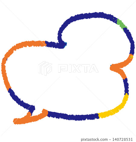 Colorful, hand-drawn speech bubbles that look like they were drawn with crayons. Cool-toned frame. Colorful, hand-drawn speech bubbles that look like they were drawn with crayons. Cool-toned frame. 140728531