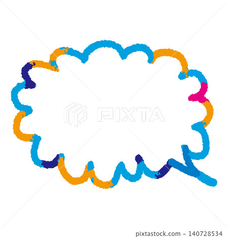 Colorful, hand-drawn speech bubbles that look like they were drawn with crayons. Cool-toned frame. Colorful, hand-drawn speech bubbles that look like they were drawn with crayons. Cool-toned frame. 140728534