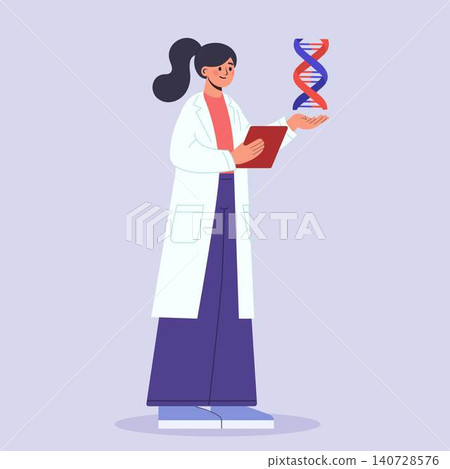 Scientist holds DNA in the hand 140728576