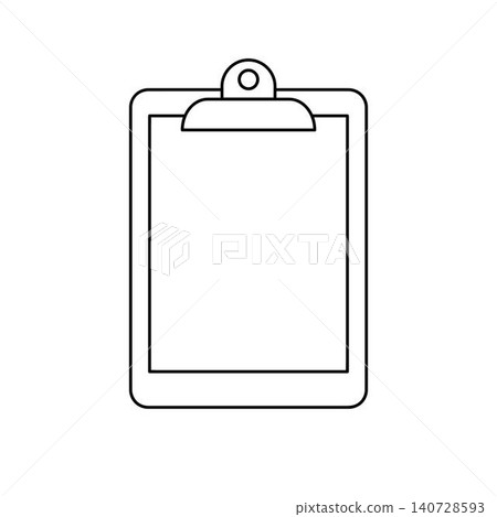 Paper clip board outline icon isolated on white Paper clip board outline icon isolated on white 140728593