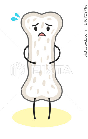 Bone illustration showing a person suffering from reduced bone mass. Bone illustration showing a person suffering from reduced bone mass. 140728766