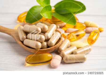Alternative medicine herbal organic capsule drug herb. Alternative medicine herbal organic capsule drug herb. 140728885