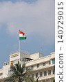 Mumbai Maharashtra India Jan 18 2026 Indian tricolor flying above Mantralaya rooftop with Maharashtra Secretariat signage against a bright blue sky 140729015