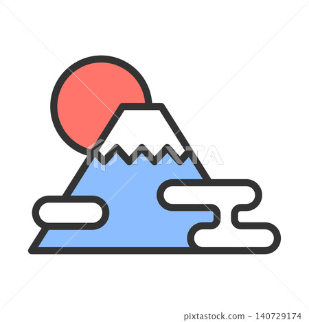 Fuji and first sunrise icon Fuji and first sunrise icon 140729174