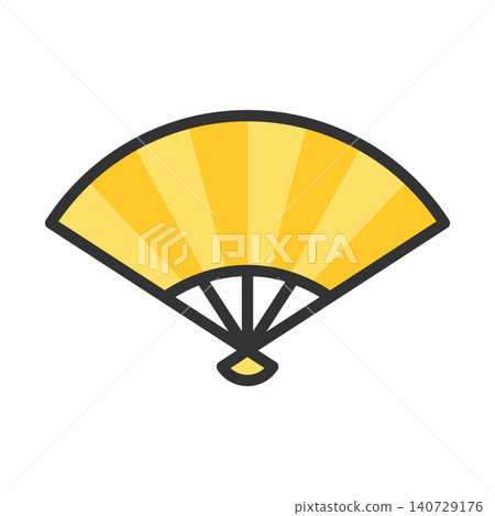 Gold fan icon Gold fan icon 140729176