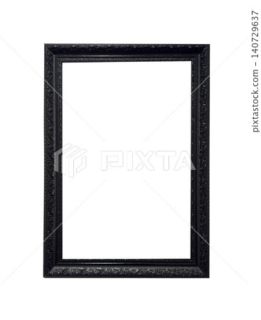 Dark ornate frame on wall with empty interior space. Decorative border encloses blank area ready artwork insertion mockup. Classic gallery concept exhibition presentation template.. Dark ornate frame on wall with empty interior space. Decorative border encloses blank area ready artwork insertion mockup. Classic gallery concept exhibition presentation template.. 140729637