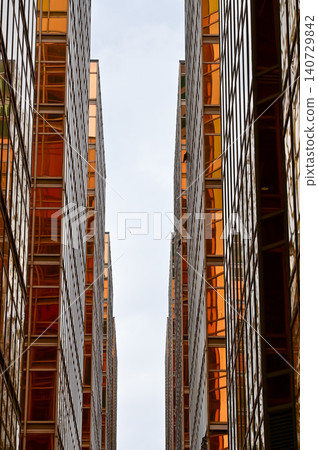 Exterior of modern architecture, modern city building. Modern architecture abstract background, building abstract. Exterior of modern architecture, modern city building. Modern architecture abstract background, building abstract. 140729842
