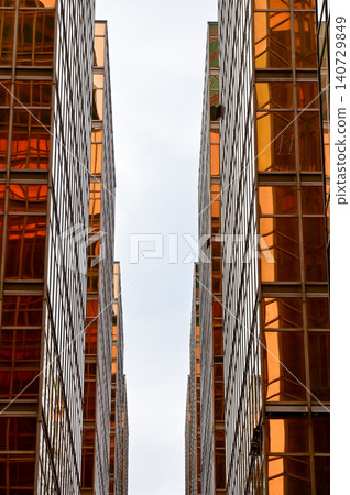 Exterior of modern architecture, modern city building. Modern architecture abstract background, building abstract. Exterior of modern architecture, modern city building. Modern architecture abstract background, building abstract. 140729849