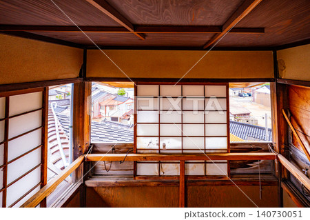 [Toyama Prefecture] View of the observation tower at the Fushiki Kitamaebune Museum in Takaoka City 140730051