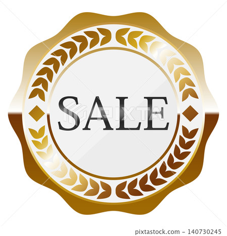 Sales promotion emblem - Sale - White & Gold Sales promotion emblem - Sale - White & Gold 140730245