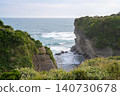 The sheer cliffs and Pacific Ocean of Ubara Ideal Village, Katsuura City, Chiba Prefecture 140730678