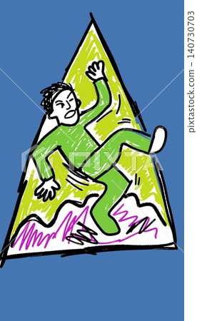 Falling Man Slippery Hazard Warning Sign Illustration For Facility Managers Falling Man Slippery Hazard Warning Sign Illustration For Facility Managers 140730703