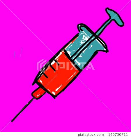 Syringe Injection Medical Tool Pop Art for Healthcare Posters Syringe Injection Medical Tool Pop Art for Healthcare Posters 140730711