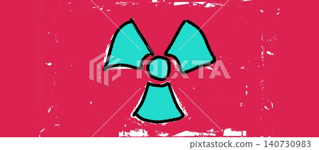 Green Radiation Hazard Warning Symbol for Safety Posters 140730983