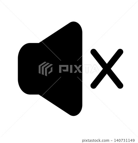 Simple icon illustration material representing muting music Simple icon illustration material representing muting music 140731149