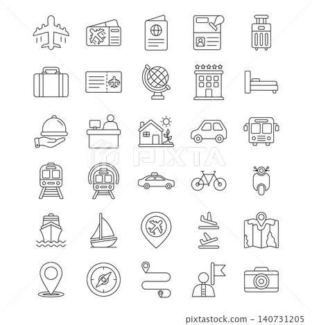 Travel and Transportation Line Icons Set vector design templates simple and modern Travel and Transportation Line Icons Set vector design templates simple and modern 140731205