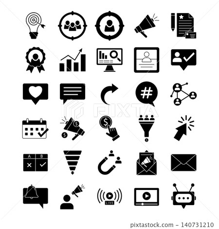 Marketing and Social Media Line Icon Set vector design templates simple and modern Marketing and Social Media Line Icon Set vector design templates simple and modern 140731210