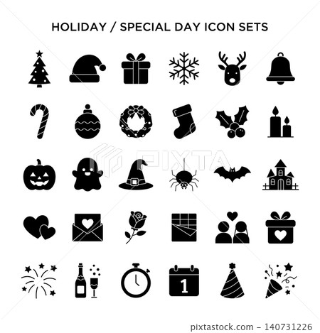Holiday and Special Day Icon Sets vector design templates simple and modern Holiday and Special Day Icon Sets vector design templates simple and modern 140731226