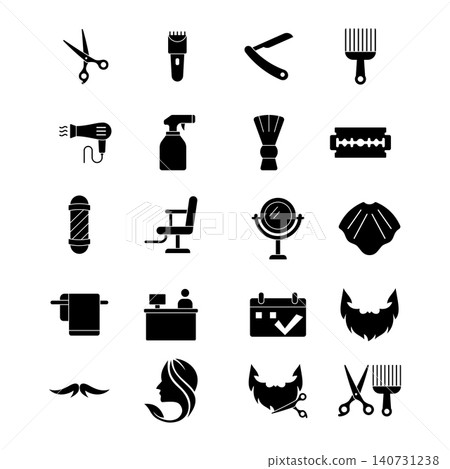 Barbershop Line Icons Set vector design templates simple and modern Barbershop Line Icons Set vector design templates simple and modern 140731238