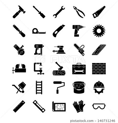 Construction and Carpentry Line Icons Set vector design templates simple and modern Construction and Carpentry Line Icons Set vector design templates simple and modern 140731246