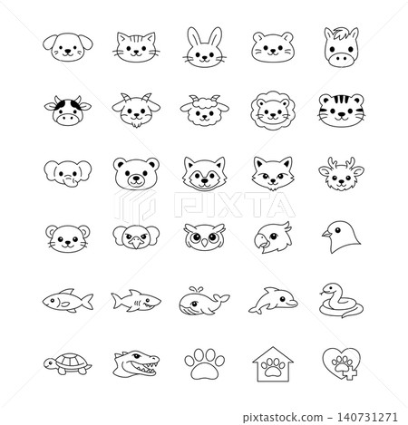 Animals Line Icons Set design vector templates simple and modern Animals Line Icons Set design vector templates simple and modern 140731271