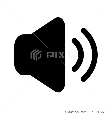 用於音量和揚聲器的簡單圖示插圖素材 140731272