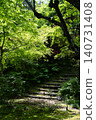 The approach to Myorakuji Temple, enveloped in fresh greenery and dappled sunlight - Mutsuzawa Town, Chiba Prefecture 140731408